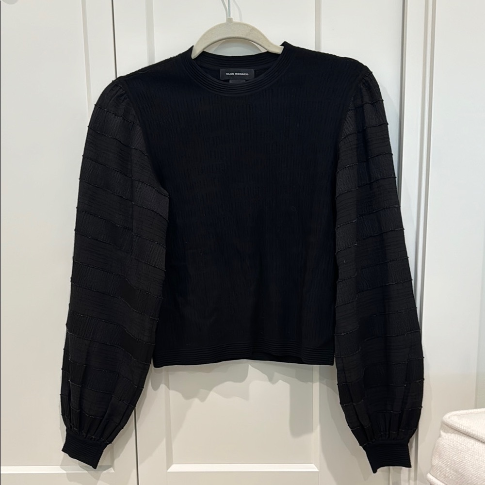Club Monaco Black Long Sleeve Top